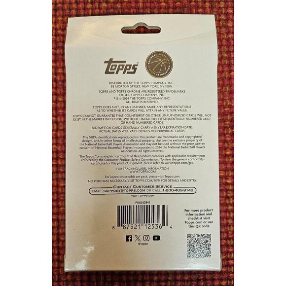 One 2023-24 Topps Chrome Basketball Hanger Box New Sealed 4 Packs NBA Wembanyama - Picture 2 of 8